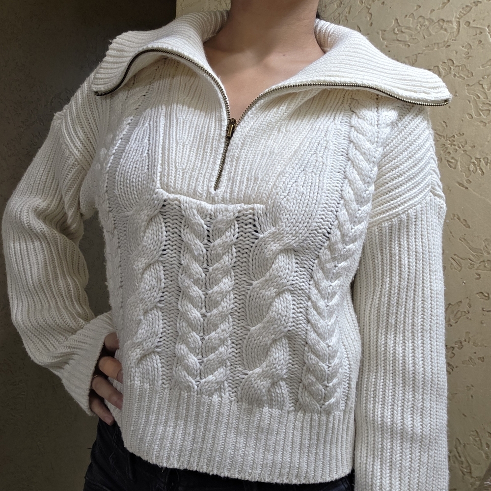 Cream Cable Knit Sweater